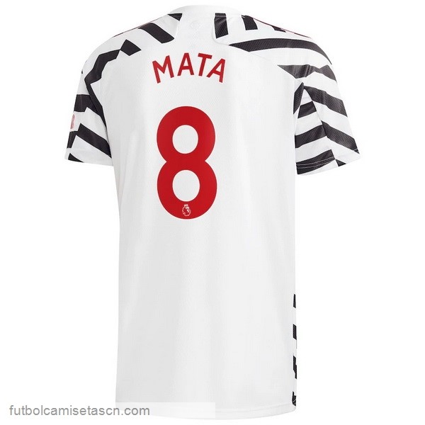Camiseta Manchester United NO.8 Mata 3ª 2020/21 Blanco